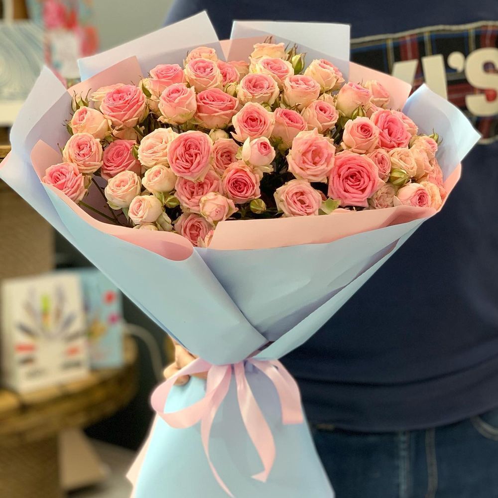 Букет цветов «15 кустовых роз» - фото 2