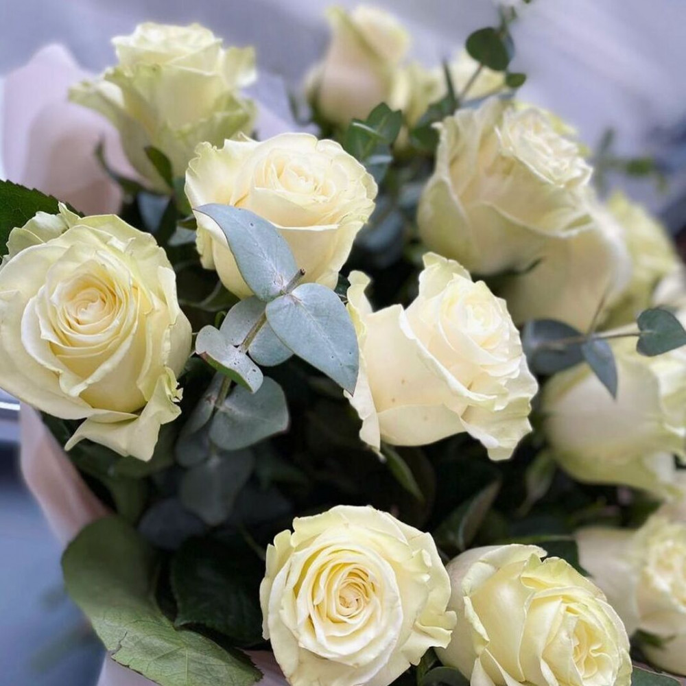 Букет цветов «17 белых роз» - фото 2