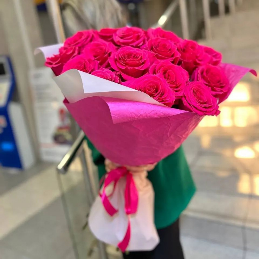 Букет цветов «21 розовая роза» - фото 2