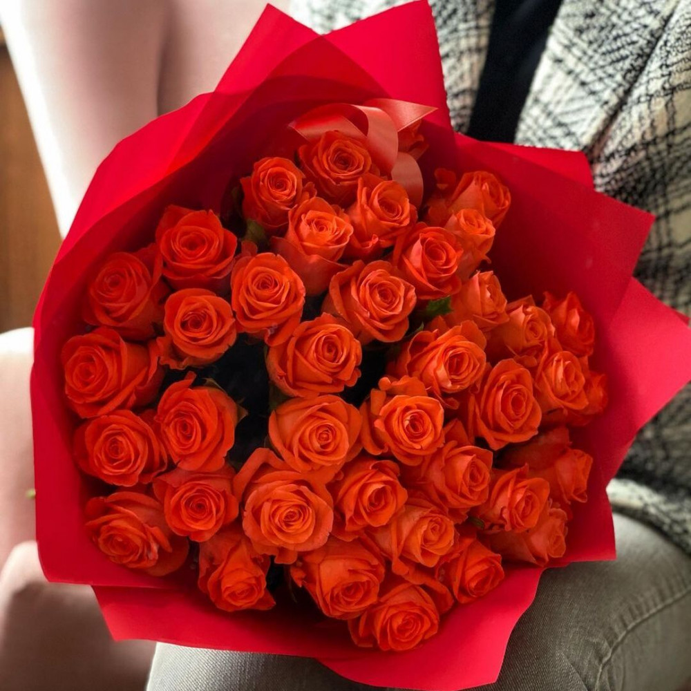 Букет цветов «35 оранжевых роз» - фото 2