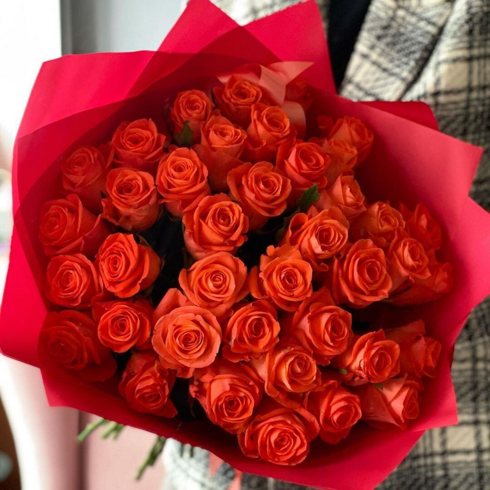 Букет цветов «35 оранжевых роз» - фото 3