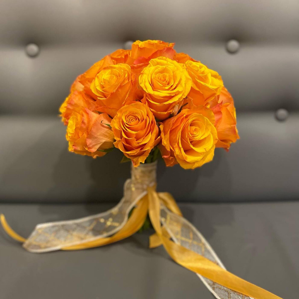 Букет цветов «Букет невесты из желтых роз» - фото 2